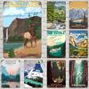 Nationalparks Vintage Blechschild Heimdeko Wanddeko Kunst Wandbild Raumdekoration Dekor Retro Metallschild Platte Bar Poster