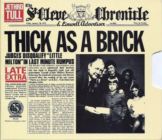 

CD JETHRO TULL - Thick As A Brick 724385770524 Chrysalis 1997 US Rock Used