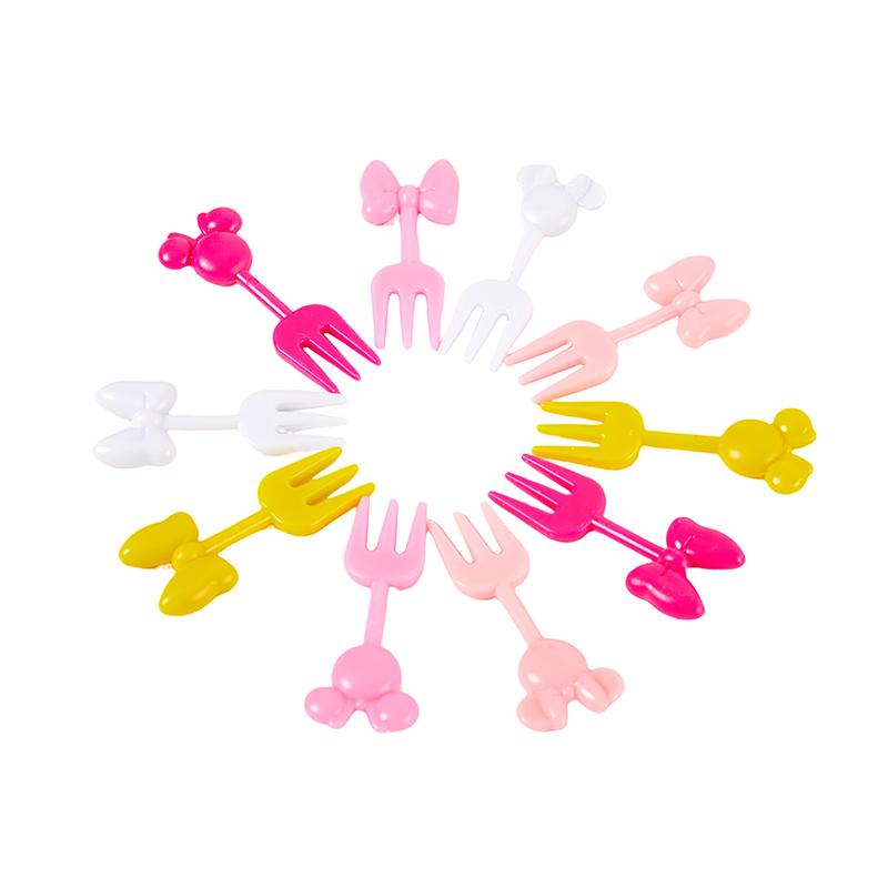 10ks Mini kreslený film Vidlička na ovoce Dětská Svačina Dort Dezert Párátko Bento Obědy Party Dekorace Vidlička na ovoce