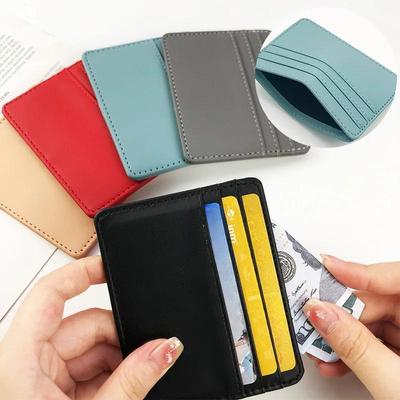 1PCS Man Purses Ultra Thin Mini Business Bank Credit Card Holder Wallet Simple Black Women Small Coin Cards Cover Pouch Case Bag