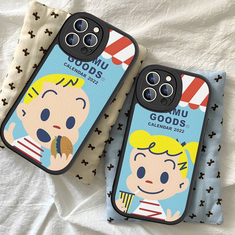 Kawaii O-OSAMU-G-GOODS Cute Phone Case For IPhone 16 15 14 13 12 11 Pro Max Plus Soft Leather Cover
