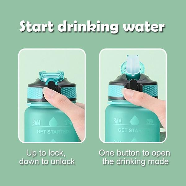 1000ML Water Bottle with Time Marker Plastic Motivational Drinking Bottle for Gym Sports