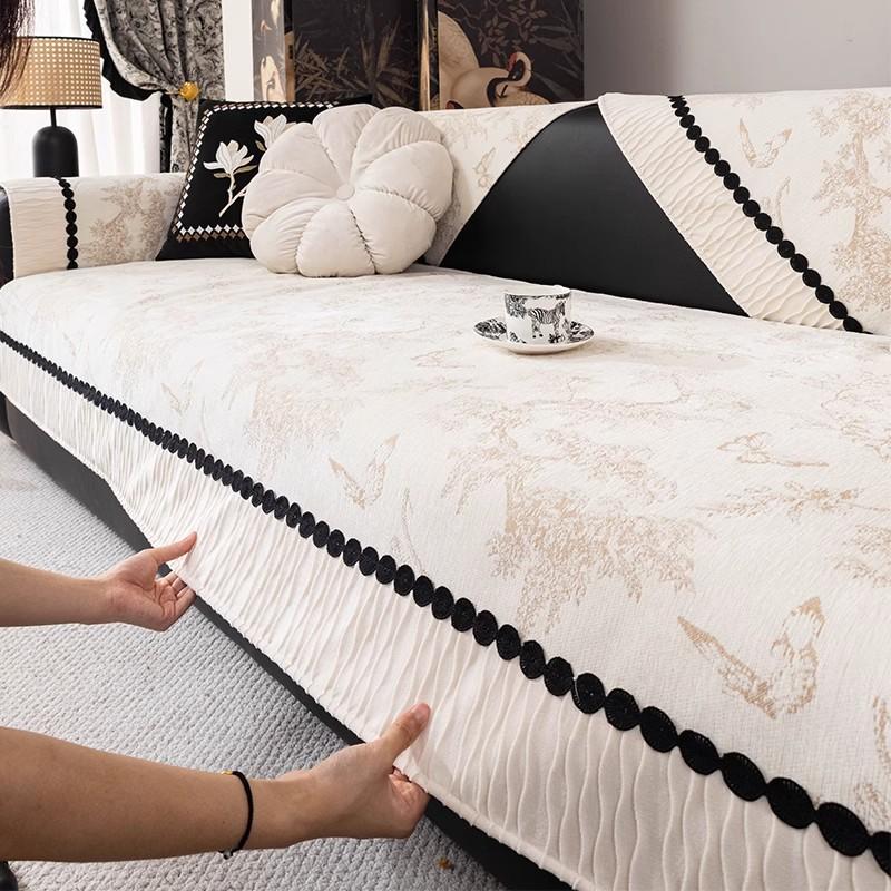 Light French Sofa Cushion, Universal Chenille  New High-End Non-Slip Leather Seat Cushion Cover Cover Cloth