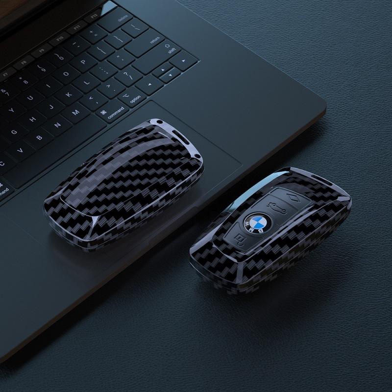 Applicable To BMW X1x3 Carbon Fiber Pattern Key Cover 1 Series 3 Series 5 Series 8 Series 320li Protective Case X5X6 Bag 530 Case Buckle