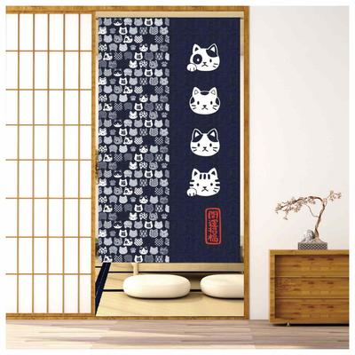 Stylish and Cute Noren Partition Long Provides and Blocks Suitable for Living and Cat 85cm Wide X 150cm NR1087 Cat-shaped (Japanese Curtain) Curtain,