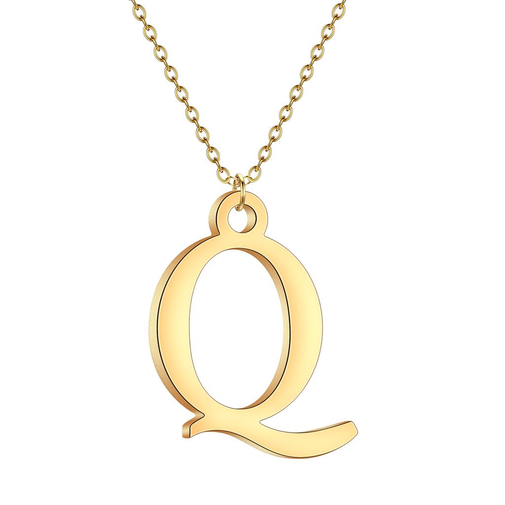 Kinitial A-Z English Alphabet Letter Pendants Necklaces For Women Metal Jewelry Simple Initial Chain Choker Collares