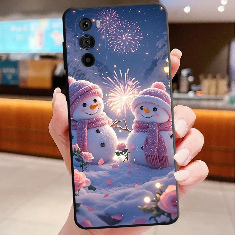 Phone Case For Motorola Edge 50 40 Pro 60 50 40 30 Ultra Neo Fusion Moto G Play G Stylus G Power G Snowman Christmas
