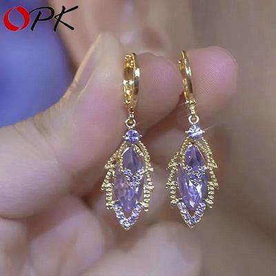 Luxury Purple Leaf Earrings: Elegant, Face Lifting and Versatile Fashion Statement