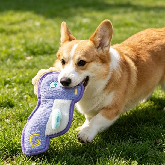 Marine Animal Dog Toy Plush Squeaky Dog Chew Toy Sea Shrimp Seal Seahorse Teething Toy for Dogs Interactive Tug-of-War Relieves Boredom Cleans Teeth