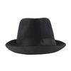 Trendy Jazz Cap Wide Brim Solid Color Solid Color Fedora Hat  Linen Male Cap for Club