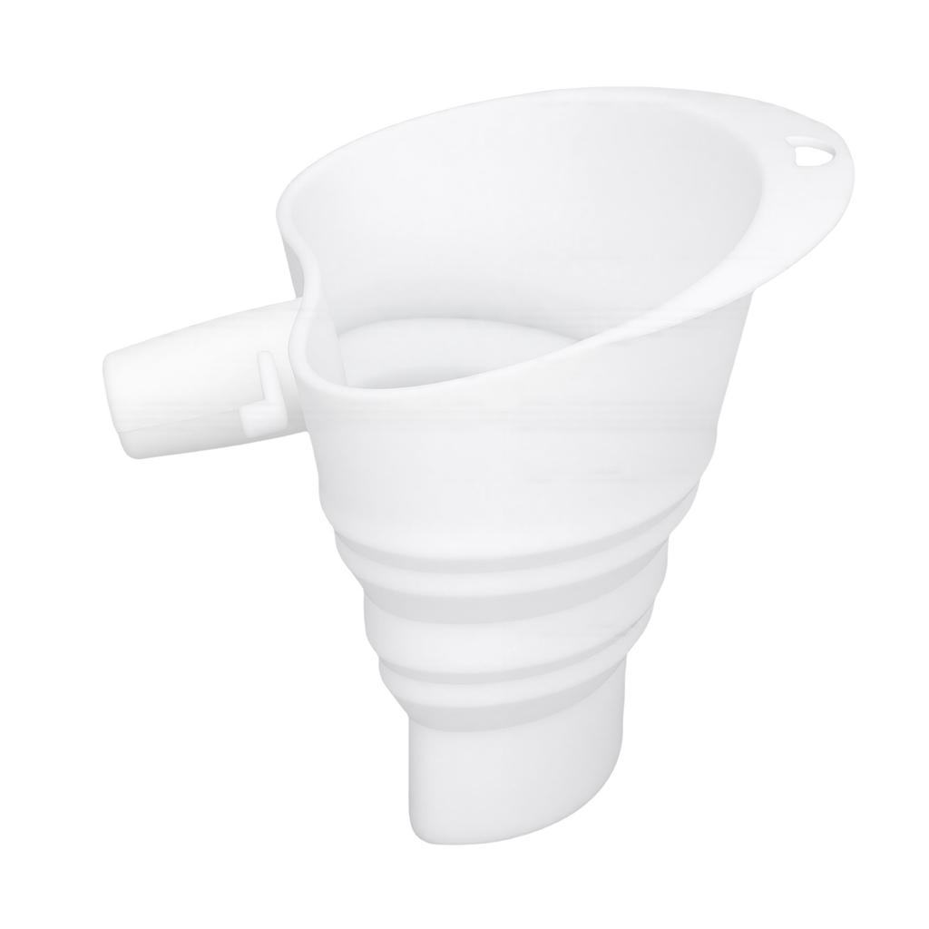 Flour Funnel Foldable Wide Mouth No Spill Silicone Stand Mixer Funnel for Dry Wet Ingredients White