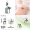100% 925 Silver Green Zircon Lucky Number Pendant Suitable for Original 925 Women Bracelet DIY Jewelry Making Gift