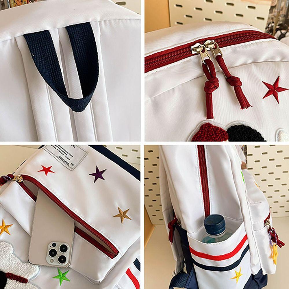 Niedliches Hundemuster Schultasche Große Kapazität Waschbar Vielseitiger Rucksack Verstellbarer Riemen Nylon Computertasche Student