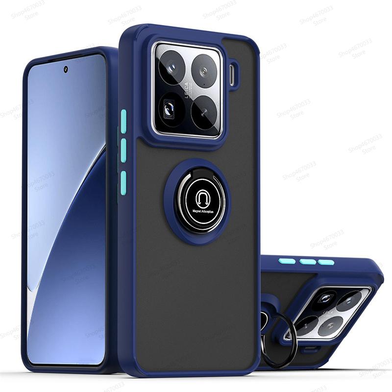 Magnetisk Matt Telefondeksel For Xiaomi 15 14T 14 13T 13 12T Pro 14 13 Ultra Støtsikkert Deksel med Ringholder For Xiaomi 13 12 11 Lite