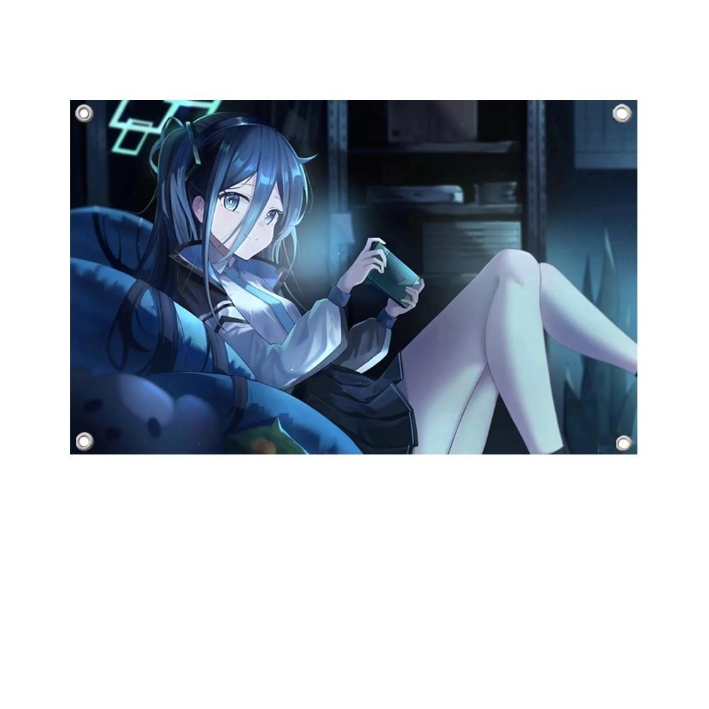 1PC Japanese Anime Star Hatsune Miku Flag Banners Four Hole Flag Polyester Outdoor Decor Room Aesthetic