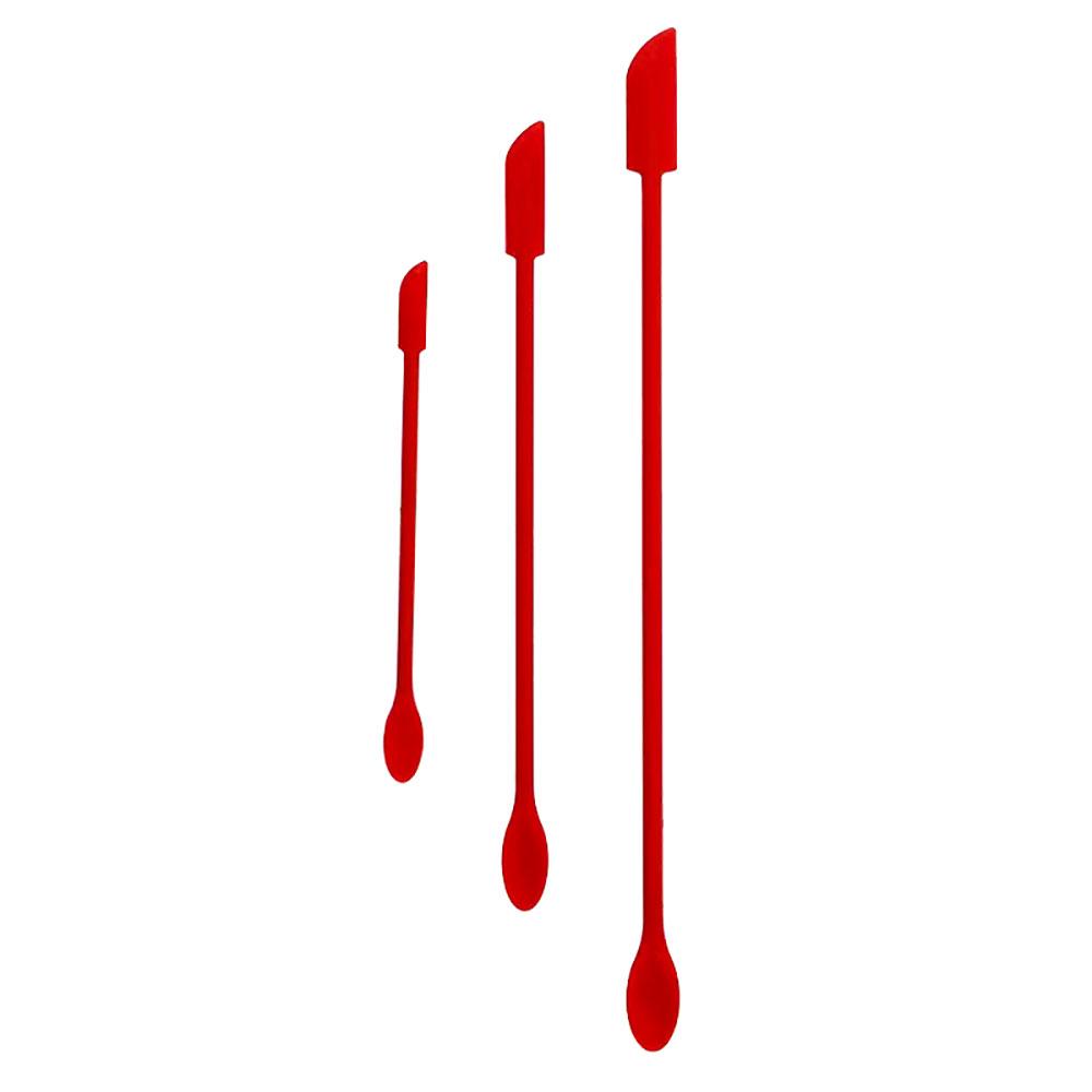 Silikon Welt 3 Stück Schaber Mini Silikon Doppelseitiger Kleiner Spitzen Spachtel Set Marmelade Kosmetikflasche Silikon Schaber Küchenwerkzeug