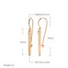 Unusual  Rose Gold Drop Earrings For Women Girls Glossy Long Stick Natural Zircon Earrings Bride Wedding Jewelry