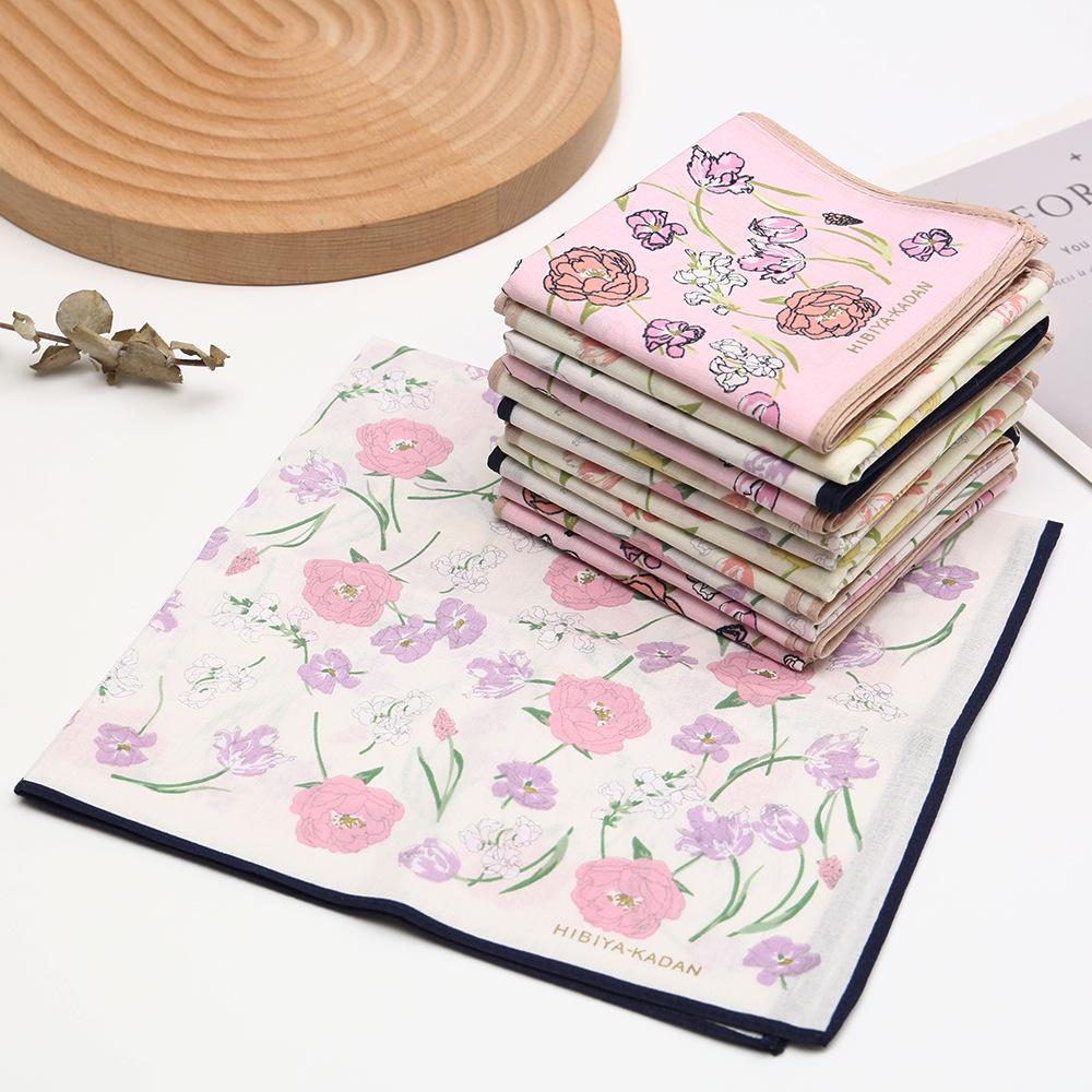 43cm Combed Cotton Ladies' High-Grade Wedding Favor Printed Handkerchief - Old-Fashioned Thin, Soft Hand Towel