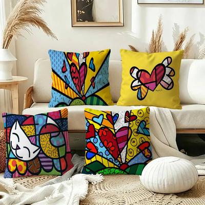 Britto Art Pillow Cover Sofa Cushion Cover Home Room Decoration Children Gift