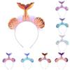 Adult Teen Tinsel Mermaid Headband Festival Fish Scale Hair Hoop for Christmas Party Performances Mardi Gras Headpiece