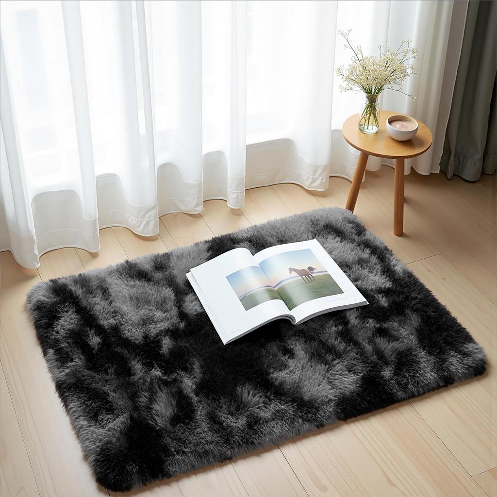VIKAMA Shaggy Pile Entrance Carpet Soft Bedroom Dorm Bedside Rug Indoor Area Floor Mats Bathroom Doormat Home Decoration