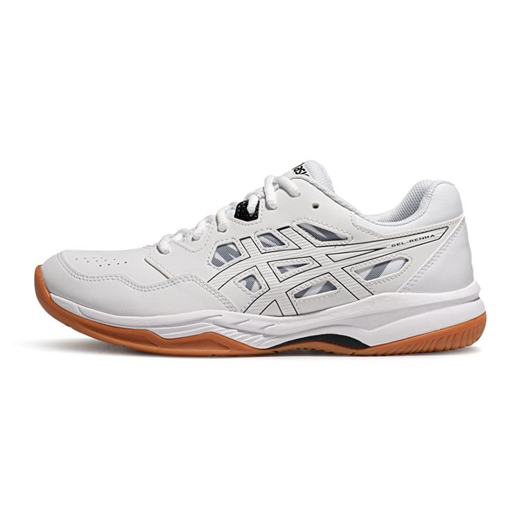 Asics Gel-Renma Synthetic Leather Comfortable Versatile Support Low-Top Badminton Shoes Unisex Shoes White 1073A086-100