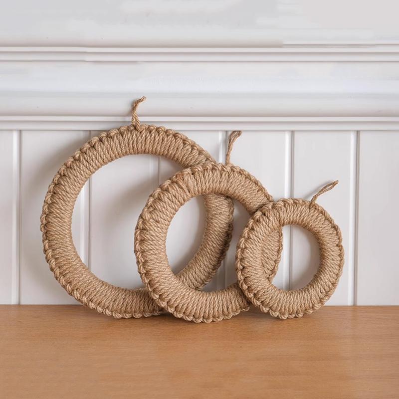 WTEMPO 1PC Handwoven Anti Scald Insulation Placemat Heat Resistant Pot Mat Household Hanging Handmade Tableware Pat