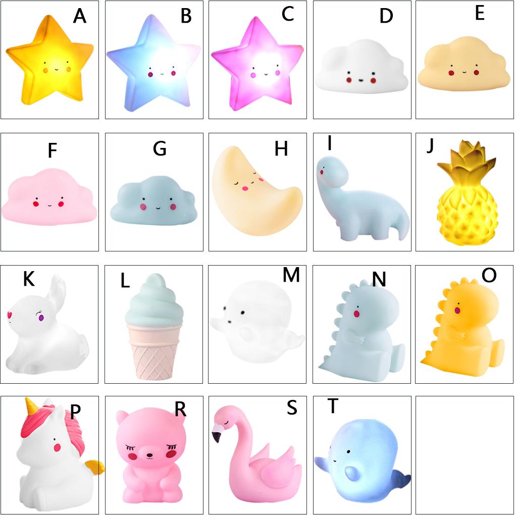 Cartoon LED Nachtlicht Nacht Nachtlicht Kinder Schlafzimmer Kleine Lampe Baby Leucht Spielzeug Mond