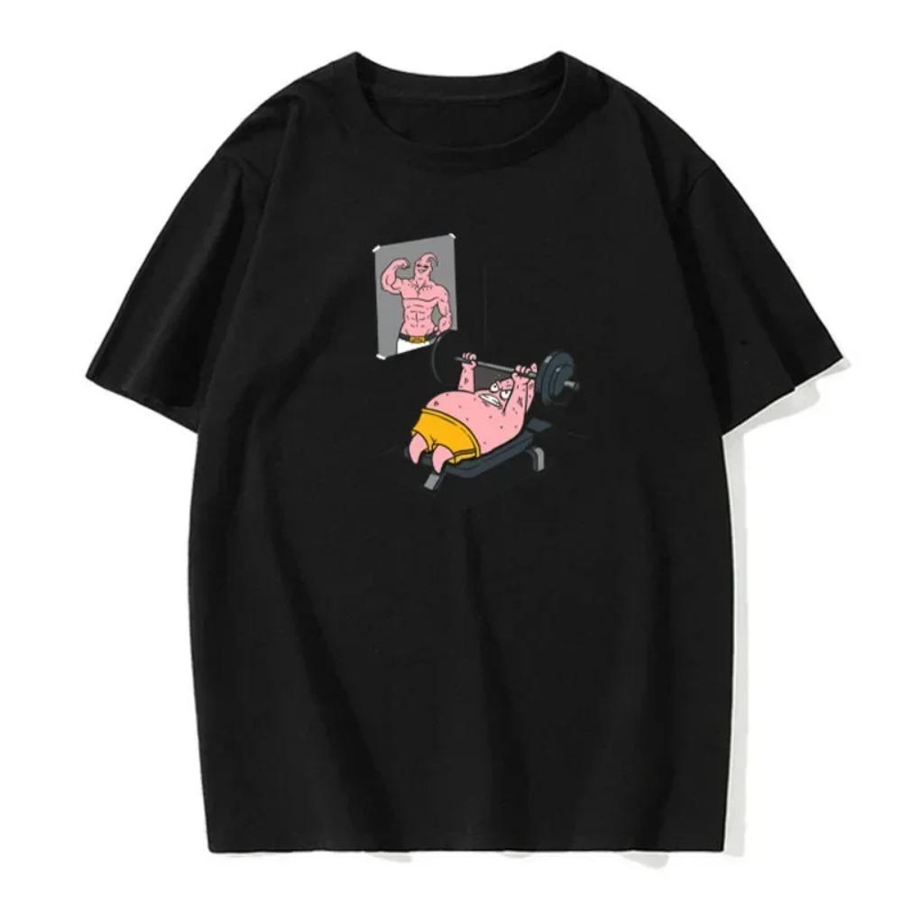 Summer Men's T-shirt Fashion Star Print Casual Fashion Short-sleeved Round Neck Cotton Solid Color European Size T-shirt