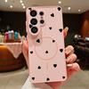 Magnetic For Magsafe Case For Samsung Galaxy S26 Ultra S25 Edge S24 Plus S23 FE S22 A54 A55 A56 5G Black Love Hearts Pattern Matte Cover
