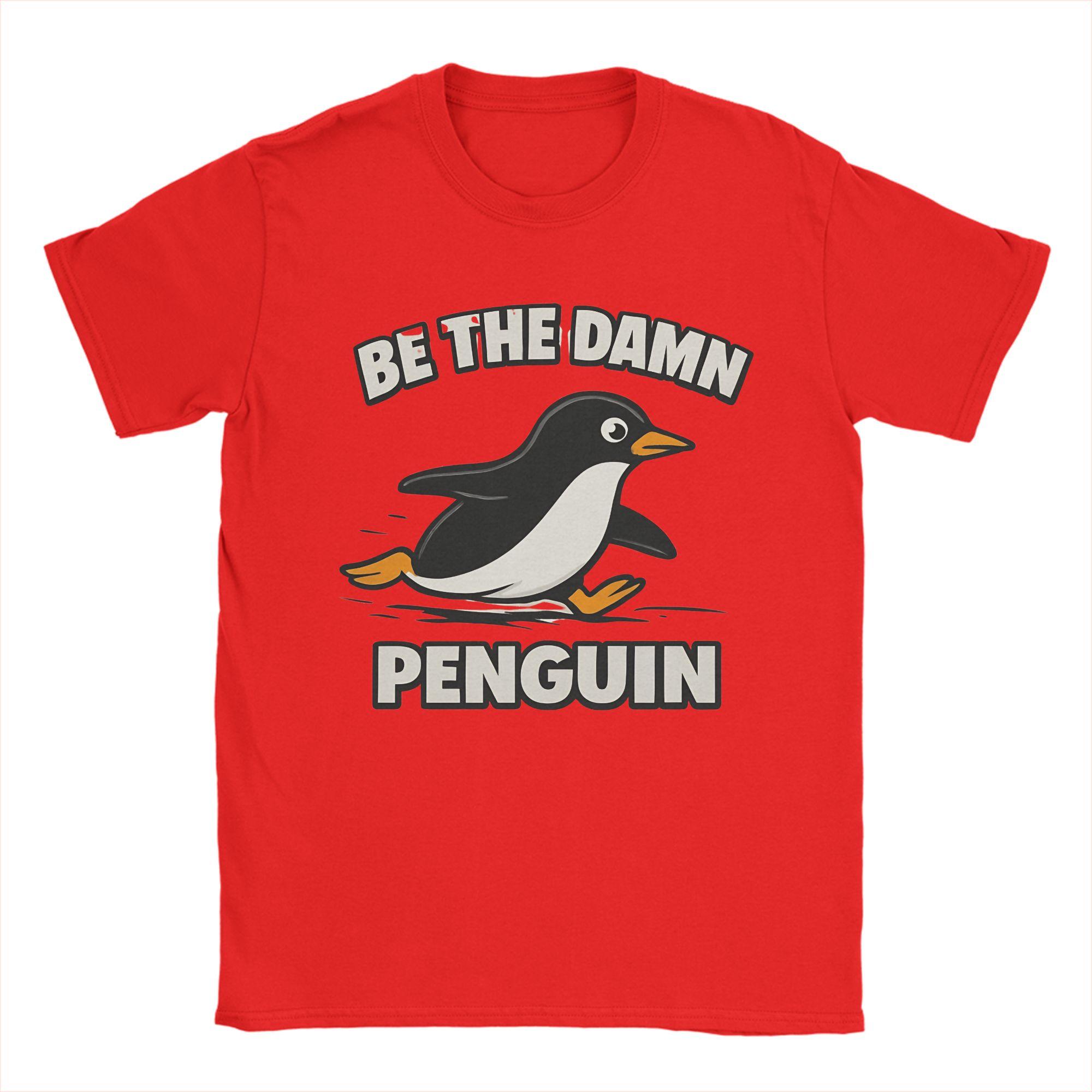 

Harajuku T Shirt But Why Why Not Be The Damn Penguin Cotton T Shirts Fashion Tee Shirt for Unisex Summer Y2K Fun Loose Top Tees S