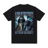Alpha in den Straßen Kätzchen im Bett T-Shirt Lustige Werwolf Meme T-Shirts Unisex Damen Lässiger Komfort Baumwolle Übergroßes T-Shirt