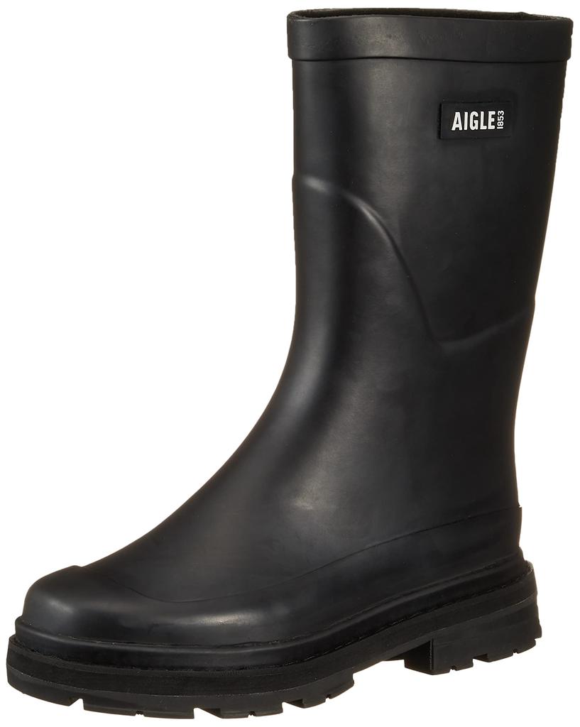 Aigle Official Waterproof Rubber Size cm Mid-Rain Boots, Black, 27.0