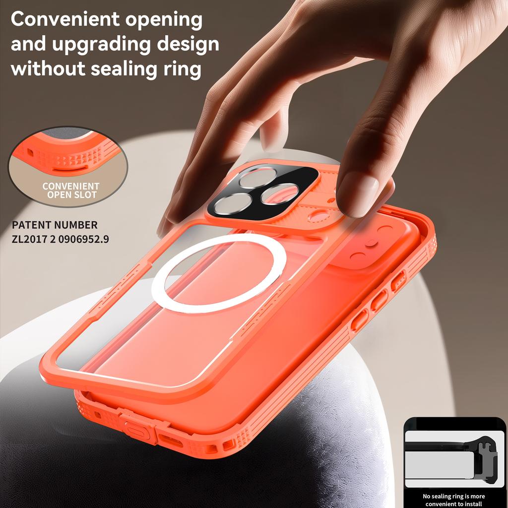 REDPEPPER For iPhone 17 Pro IP68 Waterproof Case Clear Back Phone Cover Compatible with MagSafe