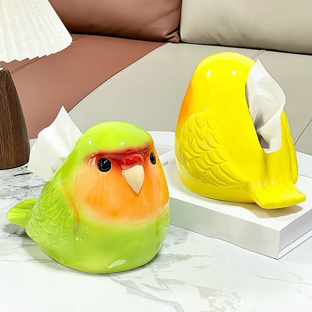 Lieblicher Papierhandtuchspender Keramik Papagei Taschentuch Aufbewahrungsbox Modern Servietten Aufbewahrungsetui Büro