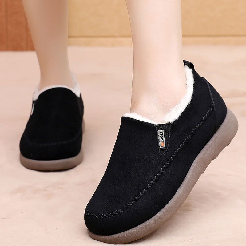 2025 Winter New Fleece Thickened Snow Boots, Thick-soled Heightened Casual Shoes, One-foot Loafer Cotton Shoes