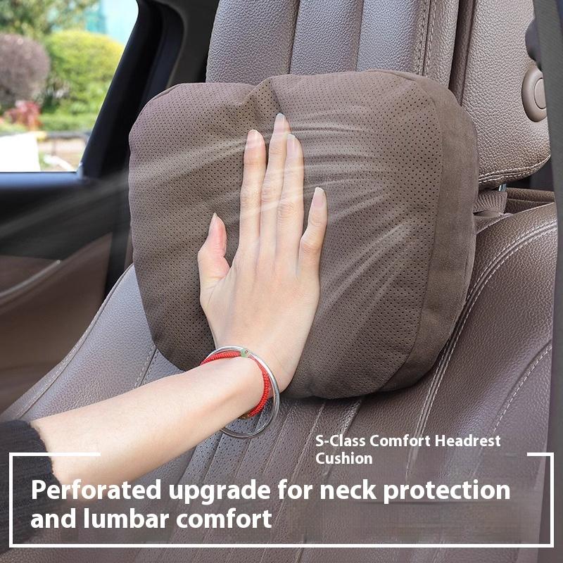 1Pc Car Headrest Neck Support Seat S Class Soft Universal Adjustable Car Neck Pillow Waist Pillow