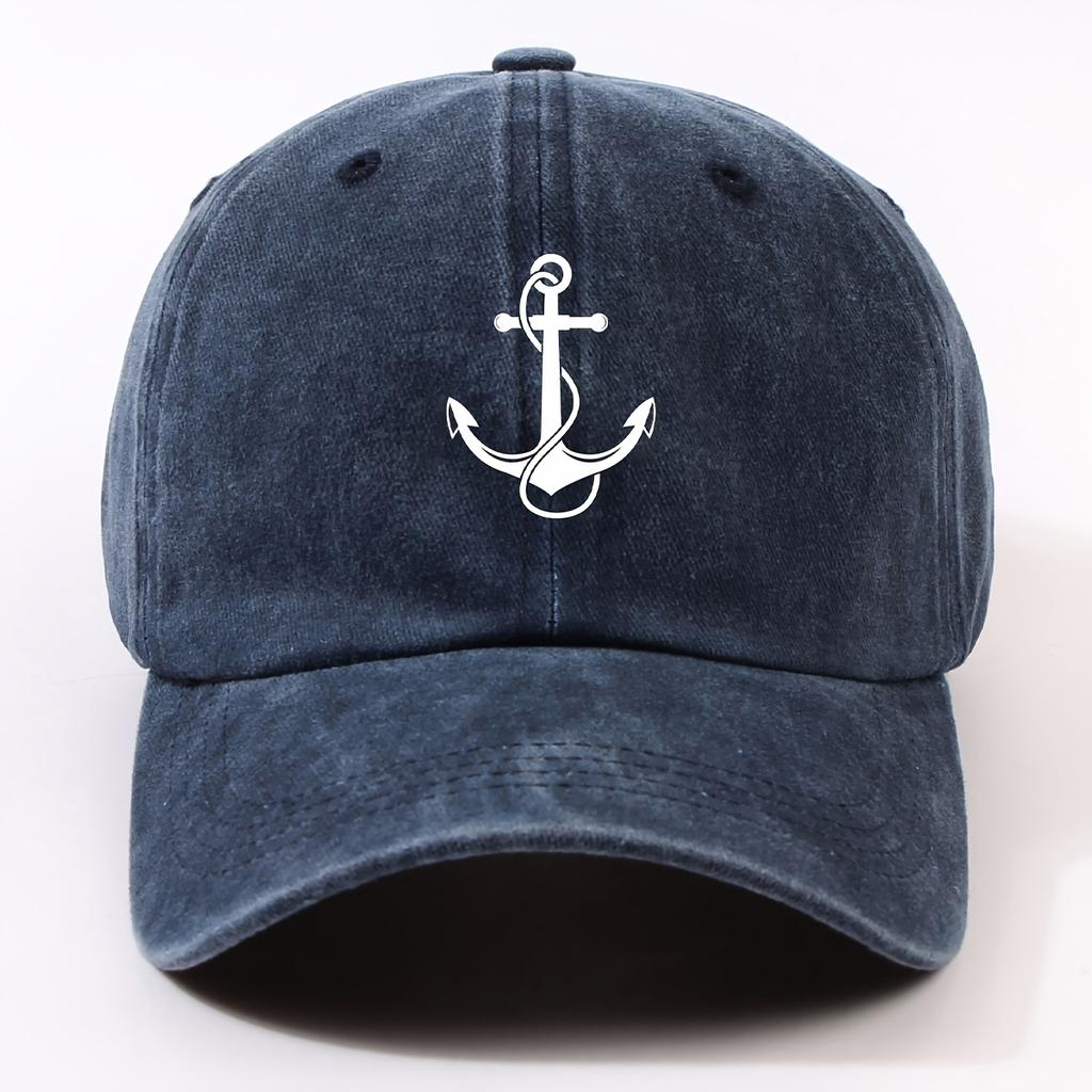 Fashionable Baseball Cap with Anchor Pattern Unisex Easy And Casual for Outdoor Activities Vintage Style Dad Hat