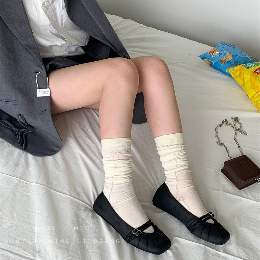 Fairy style high heels 2025 spring new pleated light mouth single shoes thick heel retro temperament French Mary Jane shoes