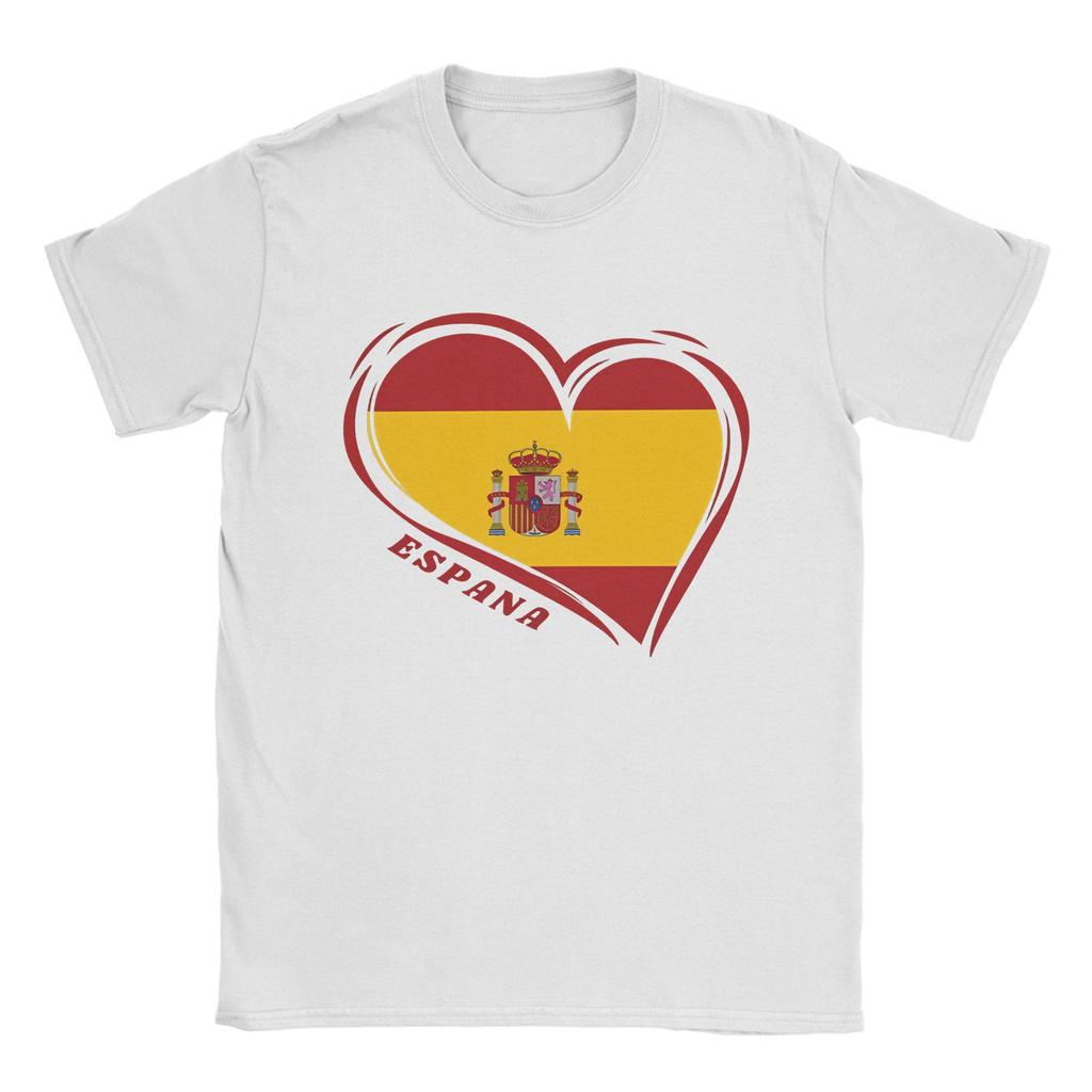 Espana Flag  TShirt for Unisex Spanish Casual Pure Cotton Tee Shirt O Neck Short Sleeve T Shirts Plus Size Tops