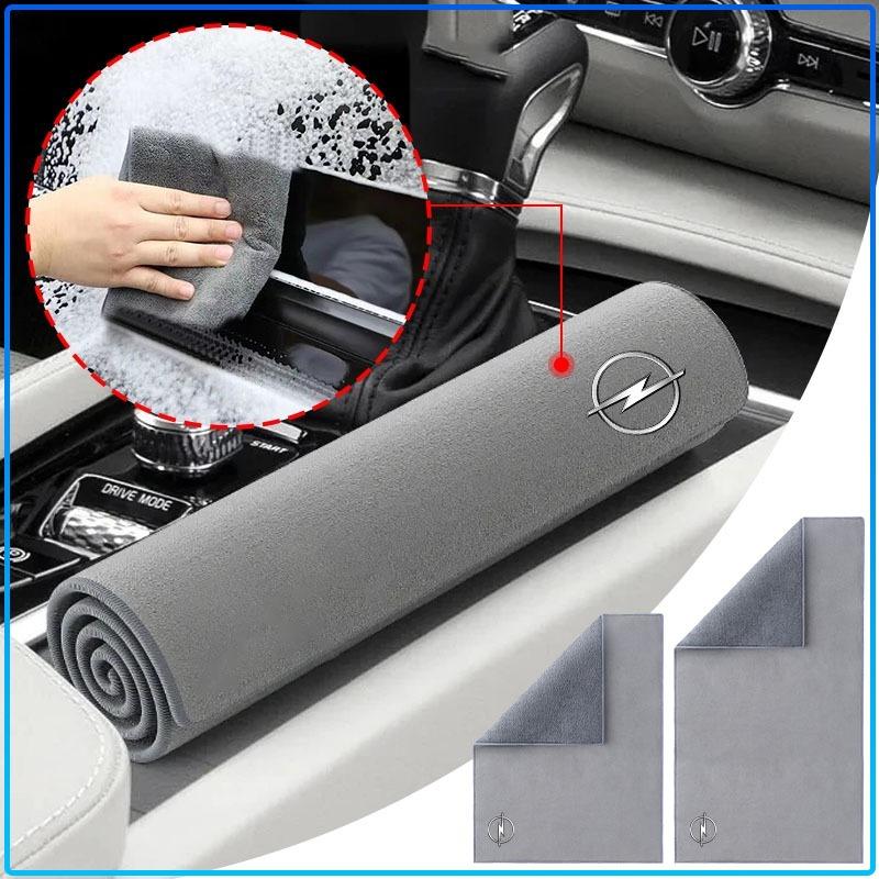 1Pcs Microfiber Cleaning Car Towel Clean Rags Emblem Car Goods For Opel Crosa D Astra H Insignia Astra J Zafira B Mokkaastra Vivaro Astra G