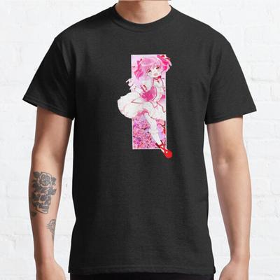 Pánské Módní Ležérní Krátký Rukáv Puella Magi Madoka Magica Černé Trička Oversized Trička