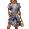 Women’s Short Sleeve Floral Print Casual Mini Dress Crew Neck Loose Fit Summer Sundress Soft Fabric Comfortable Style