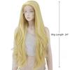VOCOSTE Heat Resistant Lace Front Wig, Long Natural Curly Synthetic Fiber, Blonde, 61cm, for Girls, Everyday Use