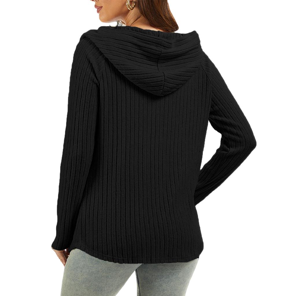 Women's Fashionable Oversized Solid-Color Top Casual Long-Sleeve Jacket