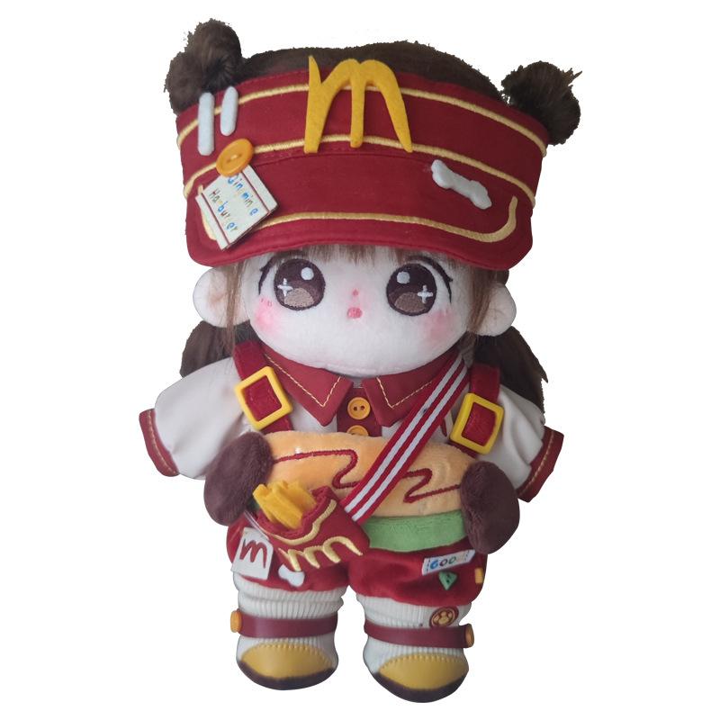 HOUZIWA Neue 20CM Plüschpuppenkleidung Hamburger Anzug Für Stofftierpuppe