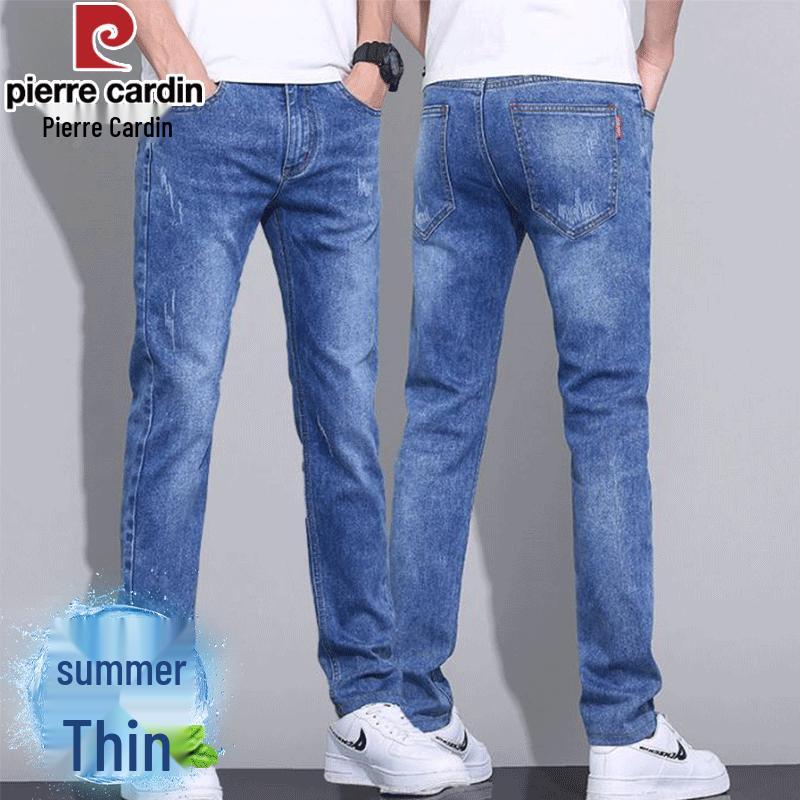 Pierre Cardin Men s Summer Straight Slim Thin Denim Jeans 34