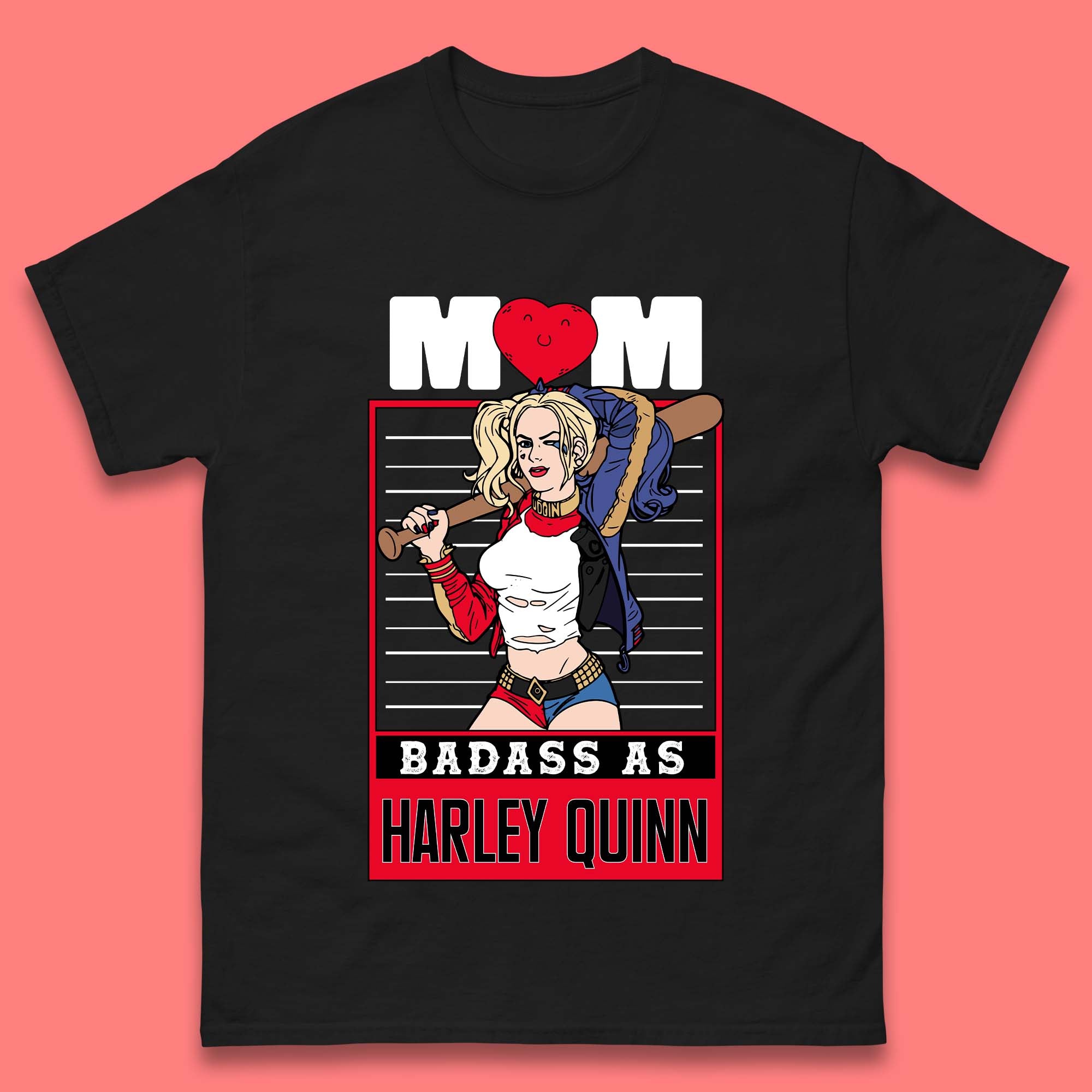 Mom Badass as Harley Quinn Mens T-Shirt Womens Tops Tees S