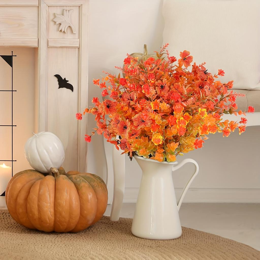 20PCS UV-Resistant Artificial Fall Flowers Outdoor/Indoor - Low-Maintenance Fall Decorations, Fall Decorations for Home
