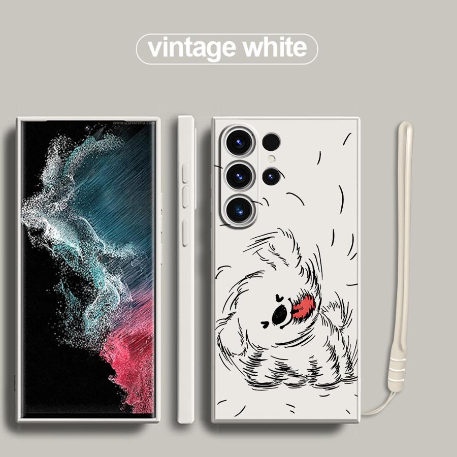 

Cartoon Dog Phone Cover Case for Samsung Galaxy S25 S20 FE S25Edge S21 Plus S23 Note 20 10 Ultra S24 Ultra S22 Galaxy S23 FE